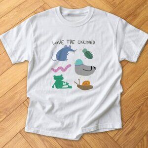 Love The Unloved Animals Graphic T Shirt White Cute Animal Art Tee